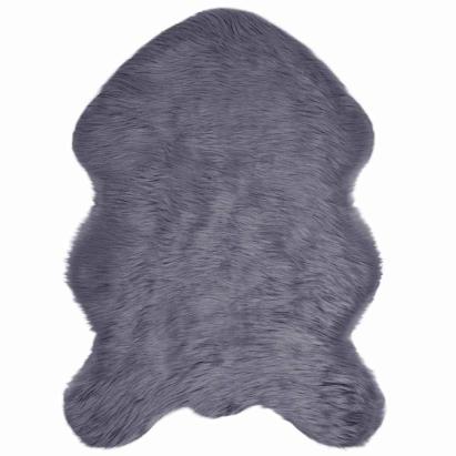 Covor Faux din Lână de oaie Antracit 60 x 90 cm Poliester GartenMobel Dekor