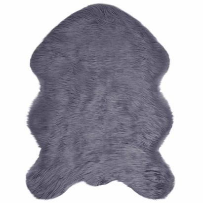 Covor Faux din Lână de oaie Antracit 80 x 120 cm Poliester GartenMobel Dekor