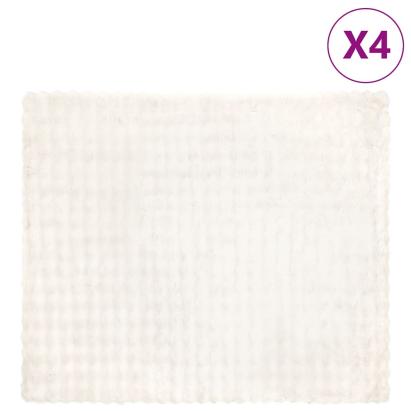 Pătură din Blană sintetică de Iepure 4 pcs Alb 240 x 270 cm GartenMobel Dekor