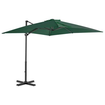 Umbrelă în consolă cu stâlp din aluminiu, verde, 250x250 cm GartenMobel Dekor