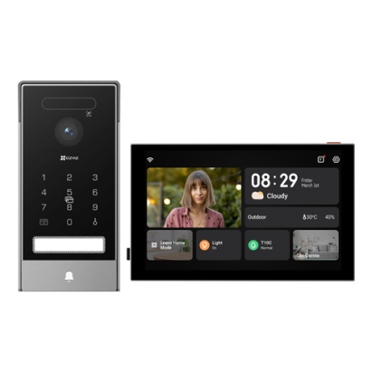 Videointerfon 4K, recunoastere faciala, scanare biometrica a palmei, monitor 8', IR, Wi-Fi6 - EZVIZ CS-HP7(4K, Palm) SafetyGuard Surveillance