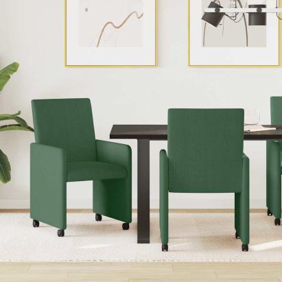 Scaune de dining cu roți 2 pcs Gri verde 57 x 66 x 94 cm GartenMobel Dekor