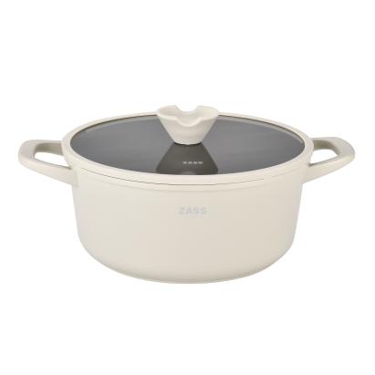 OALA DIN ALUMINIU TURNAT SUB PRESIUNE SI ACOPERIRE CERAMICA CU CAPAC DIN STICLA ? 28 CM ? ZG-ACS 15 CREM ProDesign DailyAppliances