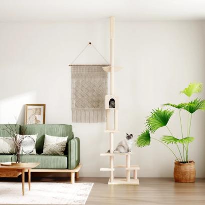 Ansamblu pisici din podea până la tavan, crem, 268,5-294,5 cm GartenMobel Dekor