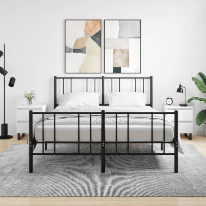 Noptiere, 2 buc., alb, 40x35x50 cm, lemn compozit GartenMobel Dekor