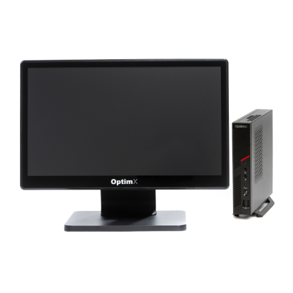 Sistem POS OptimX T100 Mini, Intel Core i3-9100 3.60GHz, 8GB DDR4, 256GB SSD + Monitor Touchscreen OptimX Pro MY19, 19 inch NewTechnology Media