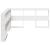 Bibliotecă tăblie în formă de L, alb, 140 cm, lemn masiv de pin GartenMobel Dekor