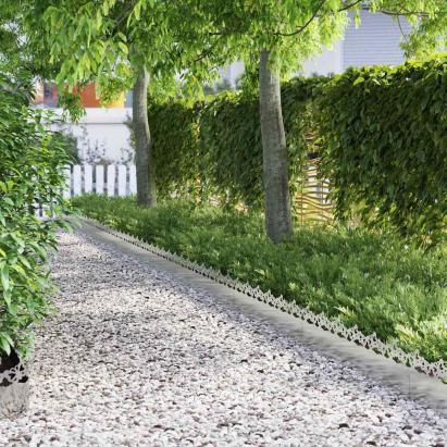 Borduri pentru gazon 30 pcs Argintiu 103 x 0,05 x 22 cm GartenMobel Dekor