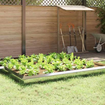 Gard pentru melci Argintiu 100 x 3,5 x 25 cm Oțel Galvanizat GartenMobel Dekor