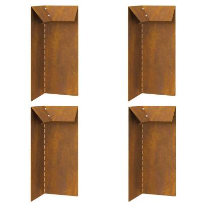 Gard pentru melci 4 pcs Ruginit 10 x 10 x 25 cm GartenMobel Dekor