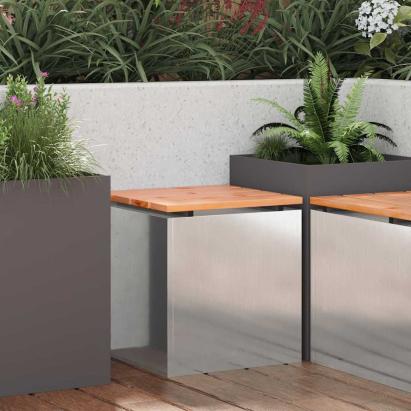 Bancă de grădină Argintiu 40 x 40 x 43 cm Oțel inoxidabil GartenMobel Dekor