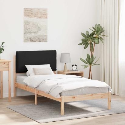 Cadru de pat cu tăblie tapițată cu headboard Negru 90 x 190 cm GartenMobel Dekor