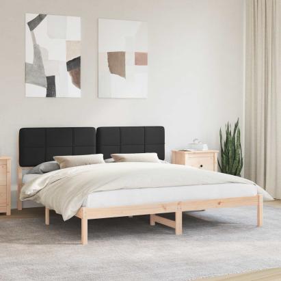 Cadru de pat cu tăblie tapițată cu headboard Negru 180 x 200 cm GartenMobel Dekor