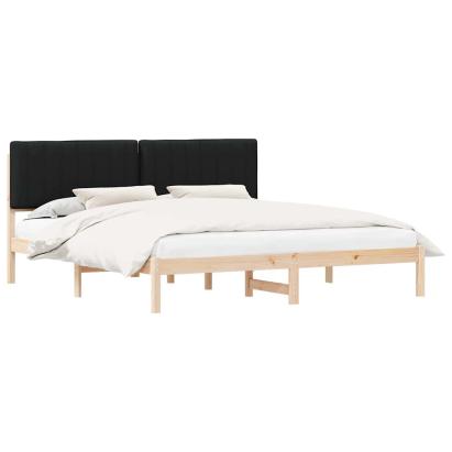 Cadru de pat cu tăblie tapițată cu headboard Negru 180 x 200 cm GartenMobel Dekor