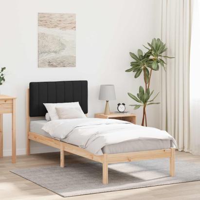 Cadru de pat cu tăblie tapițată cu headboard Negru 80 x 200 cm GartenMobel Dekor