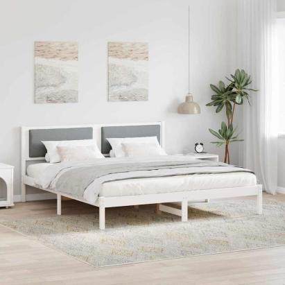 Cadru de pat Gri deschis 180 x 200 cm Lemn de pin masiv GartenMobel Dekor
