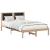 Cadru de pat cu headboard Negru 120 x 200 cm Lemn de pin masiv GartenMobel Dekor