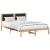 Cadru de pat cu headboard Negru 140 x 190 cm Lemn de pin masiv GartenMobel Dekor