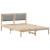 Cadru de pat Gri deschis 135 x 190 cm Lemn de pin masiv GartenMobel Dekor