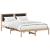 Cadru de pat cu tăblie tapițată cu headboard Negru 135 x 190 cm GartenMobel Dekor