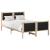 Cadru de pat cu headboard Negru 120 x 190 cm țesătură GartenMobel Dekor