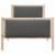 Cadru de pat cu headboard Gri închis 100 x 200 cm țesătură GartenMobel Dekor