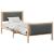 Cadru de pat cu headboard Gri închis 90 x 200 cm țesătură GartenMobel Dekor