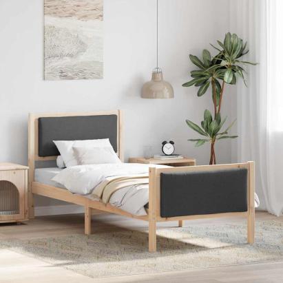 Cadru de pat cu headboard Gri închis 80 x 200 cm țesătură GartenMobel Dekor