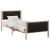 Cadru de pat cu headboard Negru 90 x 190 cm țesătură GartenMobel Dekor