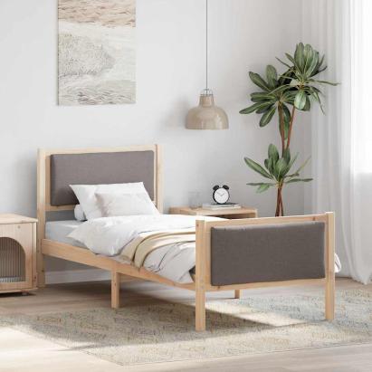 Cadru de pat cu headboard Gri taupe 75 x 190 cm țesătură GartenMobel Dekor