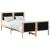 Cadru de pat cu headboard Negru 120 x 200 cm Lemn de pin masiv GartenMobel Dekor