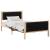 Cadru de pat cu headboard Negru 100 x 200 cm Lemn de pin masiv GartenMobel Dekor