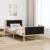 Cadru de pat cu headboard Negru 100 x 200 cm Lemn de pin masiv GartenMobel Dekor
