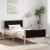 Cadru de pat cu headboard Negru 100 x 200 cm Lemn de pin masiv GartenMobel Dekor