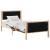 Cadru de pat cu headboard Negru 90 x 190 cm Lemn de pin masiv GartenMobel Dekor