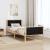 Cadru de pat cu headboard Negru 90 x 190 cm Lemn de pin masiv GartenMobel Dekor