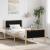 Cadru de pat cu headboard Negru 90 x 190 cm Lemn de pin masiv GartenMobel Dekor