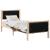 Cadru de pat cu headboard Negru 75 x 190 cm Lemn de pin masiv GartenMobel Dekor
