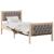 Cadru de pat Gri taupe 75 x 190 cm Lemn de pin masiv GartenMobel Dekor