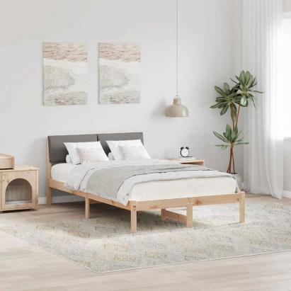 Cadru de pat Maroniu și taupe 120 x 200 cm Lemn masiv de pin GartenMobel Dekor