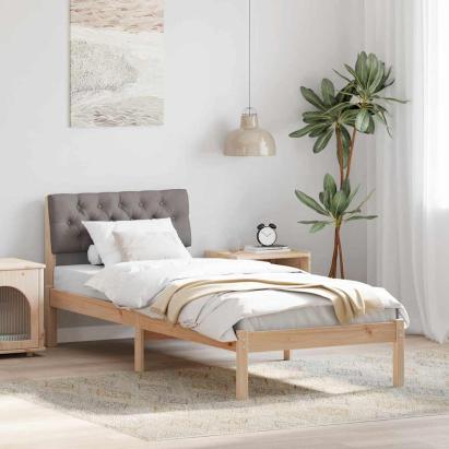 Cadru de pat Maroniu și taupe 80 x 200 cm Lemn masiv de pin GartenMobel Dekor