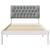 Cadru de pat cu tăblie tapițată cu headboard Alb 100 x 200 cm GartenMobel Dekor