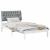 Cadru de pat cu tăblie tapițată cu headboard Alb 100 x 200 cm GartenMobel Dekor
