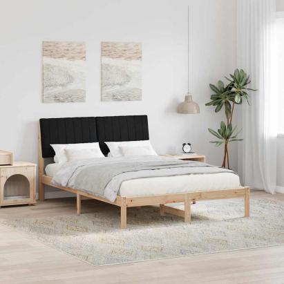 Cadru de pat cu headboard Maro 135 x 190 cm Lemn de pin masiv GartenMobel Dekor