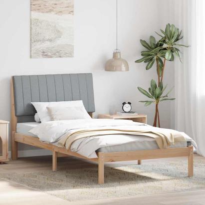 Cadru de pat cu headboard Maro 100 x 200 cm Lemn de pin masiv GartenMobel Dekor