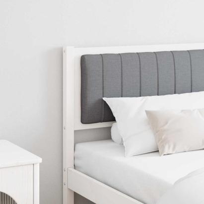 Tăblie tapițată cu headboard Alb 180 cm Lemn de pin masiv GartenMobel Dekor