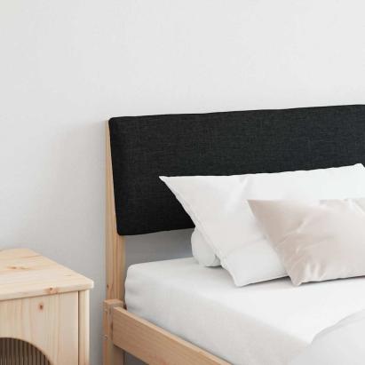 Tăblie tapițată Negru 200 cm Lemn de pin masiv GartenMobel Dekor