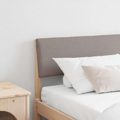 Tăblie tapițată Gri taupe 200 cm Lemn de pin masiv GartenMobel Dekor