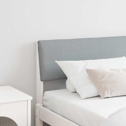 Tăblie tapițată Gri deschis 200 cm Lemn de pin masiv GartenMobel Dekor