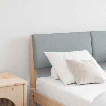 Tăblie tapițată Gri deschis 120 cm Lemn de pin masiv GartenMobel Dekor